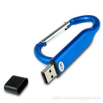 2.0 USB Flash Drive with 1 to 32GB Memory Capacities, Keyring Design, Free Logo and Sample